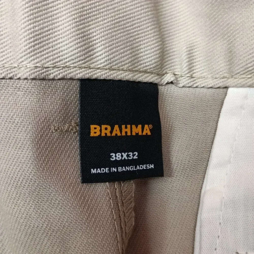Brahma Men's Work Tough Pants Size 38x32‎ Sandy Taupe Relaxed